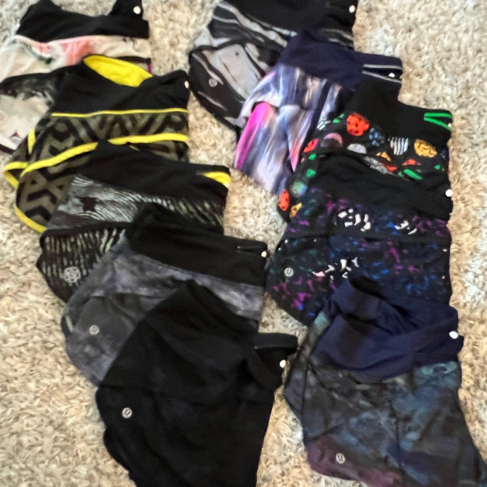 Lululemon Speed Shorts Lot C Rare and hard to find patterns! Size 8 EUC